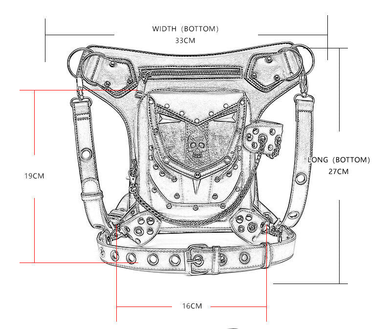Lady's Leather Leg Drop Belt Bag Punk Motorcycle Bag Thigh Hip Waist Fanny Pack