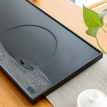 Black Stone Tea Tray Natural Complete Stone Tea Table Water Draining Simple Set