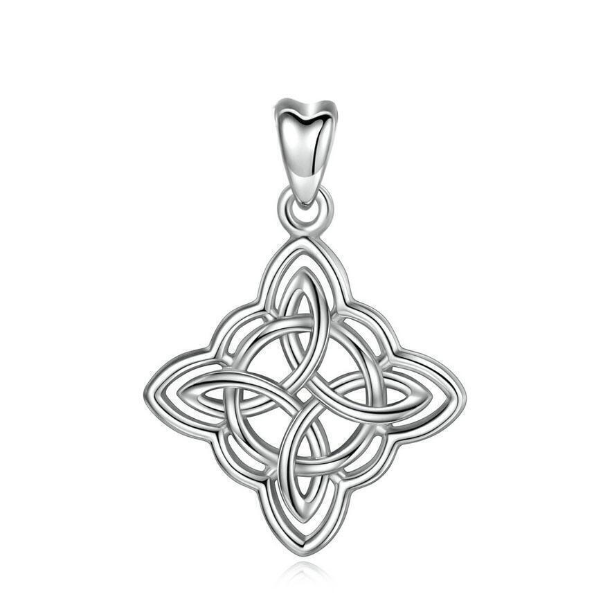 925 Sterling Silver Witch's Irish Protection Knot Pendant for Necklace