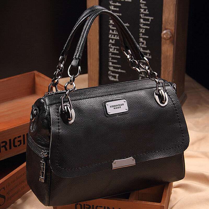 Oil Wax Leather Women's Elegant Handbags Crossbody Shoulder Bag Satchel Tote