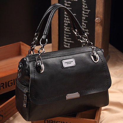 Oil Wax Leather Women's Elegant Handbags Crossbody Shoulder Bag Satchel Tote