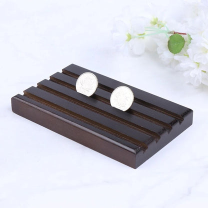 Pin Display Case Wooden Challenge Coins Stands Collection Holders 15.4x9.2x2.1cm