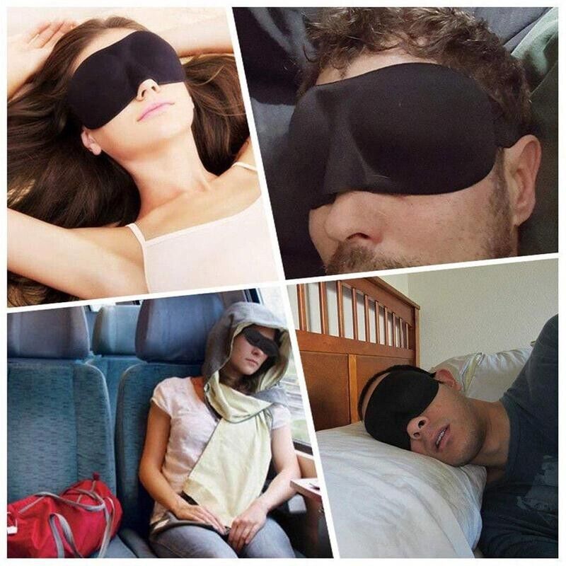 2 Pack Travel 3D Eye Mask Sleep Soft Padded Shade Cover Relax Blindfold Sleeping