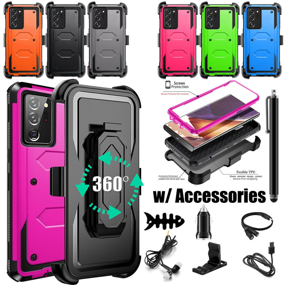 For Samsung Galaxy Note 20 Ultra Heavy Duty Clip Holder Case Cover, / Accessory
