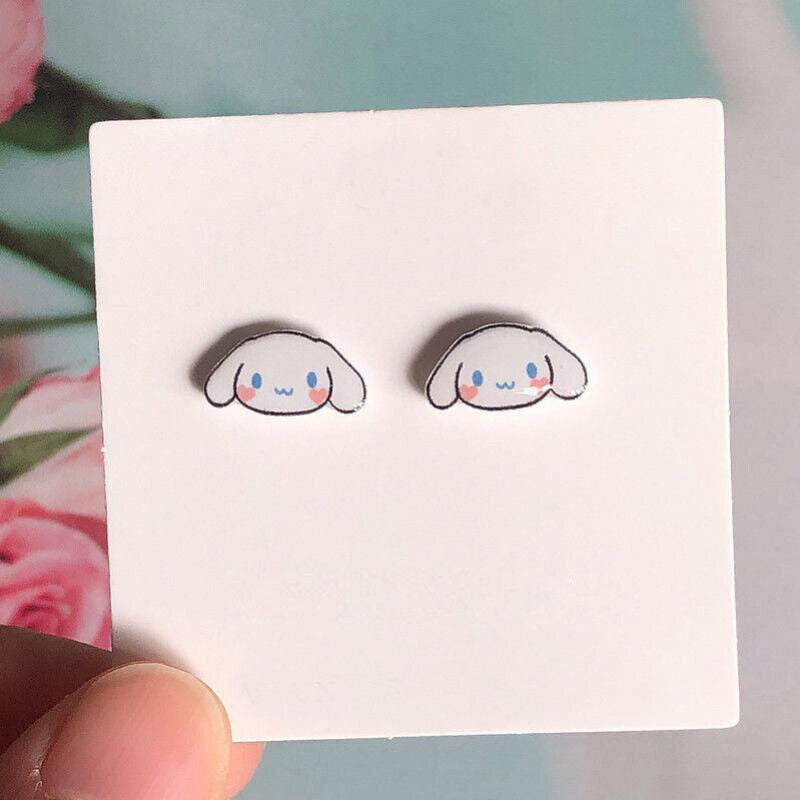 Kawaii Cinnamoroll Sanrio Ear Stud Cute Beauty Plastic Stud Earrings Girls Gift