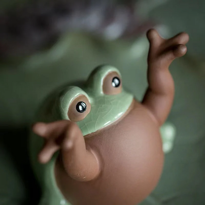 Ceramic Tea Pets Lovely Frog Tea Play Crafts for Home Decor