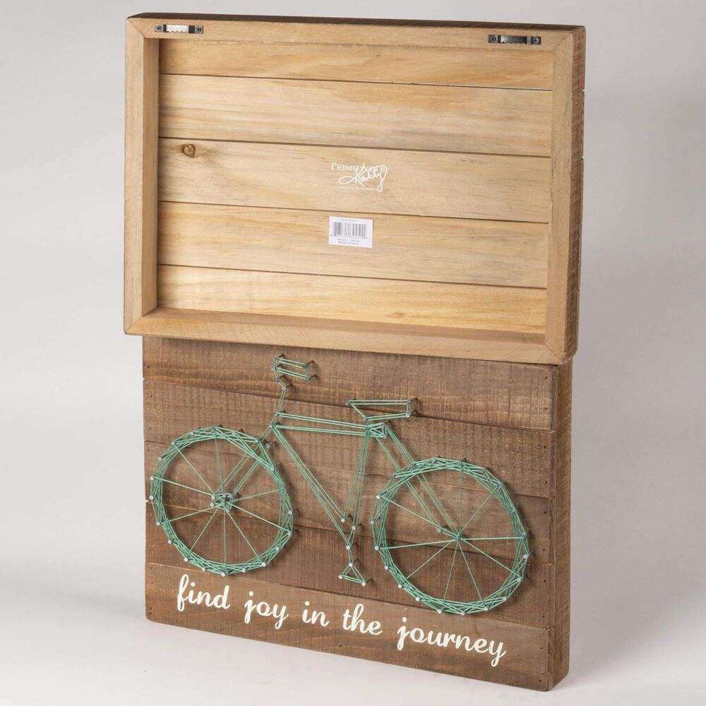 Wood Box Sign Featuring a Hand-Strung Bike Design Home Office Decoration Gift