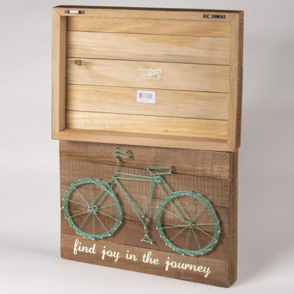 Wood Box Sign Featuring a Hand-Strung Bike Design Home Office Decoration Gift