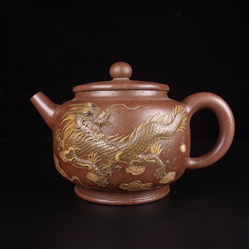 Chinese Yixing Zisha Clay Handmade Exquisite Teapot（龙韵 底款：金鼎商标）