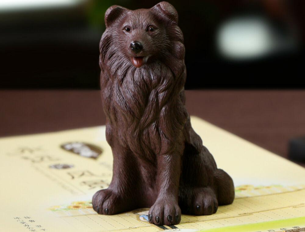 Yixing Purple Sand Tea Pet Shepherd Dog Decoration Shepherd Dog Purple Clay Dog in China-