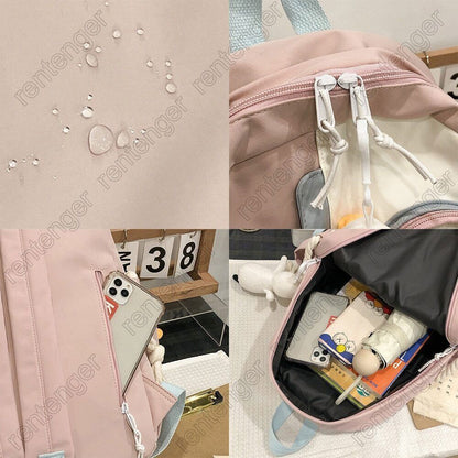 Nylon Bag Girl College Student Backpack Ladies School Bag Book Women Backpack