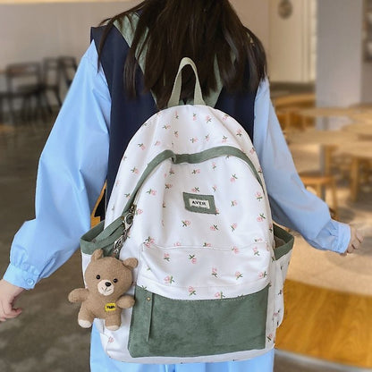 Nylon Bag Laptop Cute Flannel Backpack Traveling Light Student Bags 30*14*44 CM