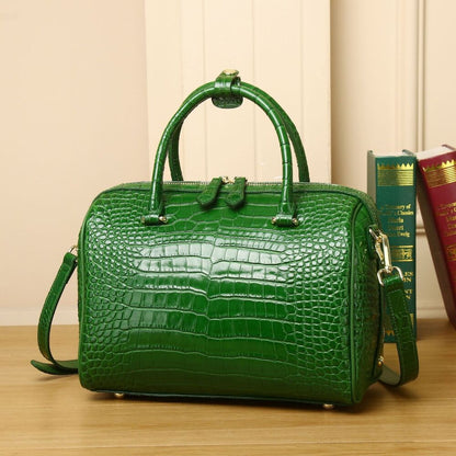 crocodile belly pattern handbag, top cow leather wedding bag shoulder pillow bag