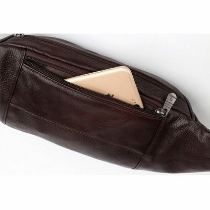 Leather Waist Bag men Waist Pack Waist Bag Pack Belt Bag Men Chain Waist Bag
