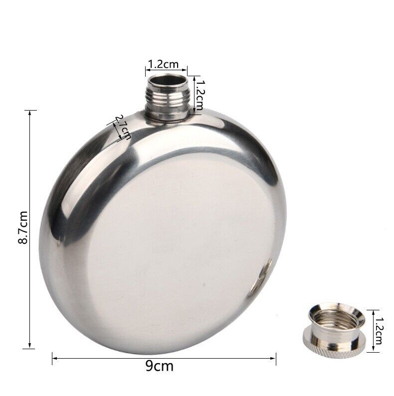 Hip Flask Mini Alcohol Liquor Bottles Stainless Steel Whiskey Flagon 9x2.7x8.7cm