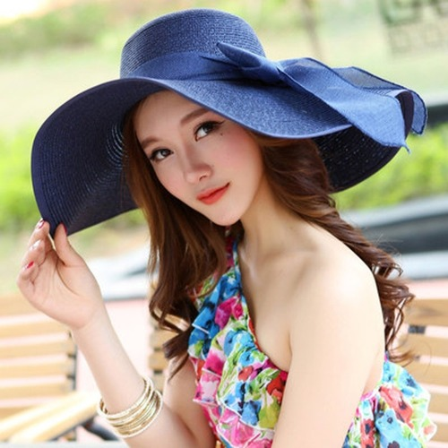 Beach Grass Hat Women Beach Summer Sun Hat Sun Holiday Sun Hat with Wide Brim