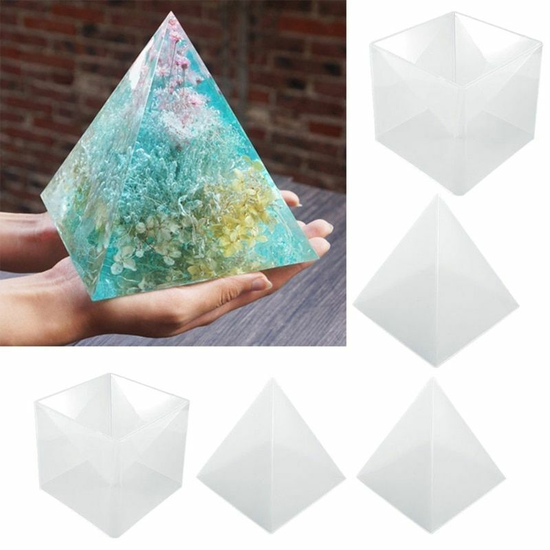 3Pcs/Lot Large 3D Pyramid Resin Mold 15cm Silicone DIY Crafts Decor Making Tools