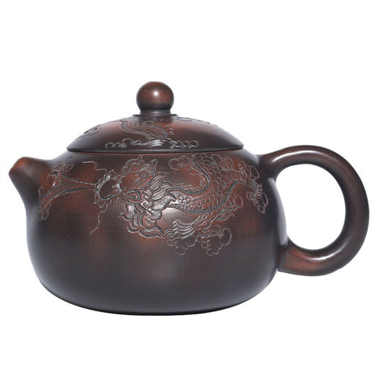 zisha teapot purple clay raw ore Qinzhou mud dragon pattern