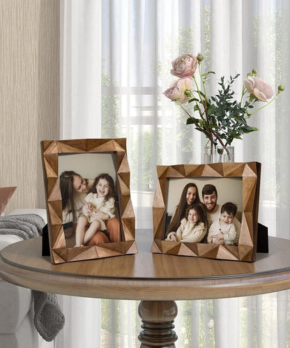 Handmade Wooden Picture Frame Farmhouse Photo Rustic Walnut-Colored Finish 5x7