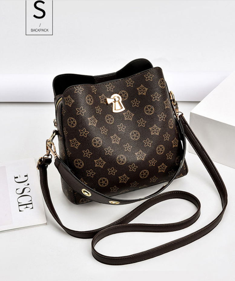 Fashion Leather Handbag Purse Shoulder Bag Bucket Crossbody Versatile for Women