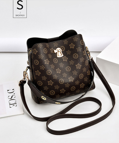 Fashion Leather Handbag Purse Shoulder Bag Bucket Crossbody Versatile for Women