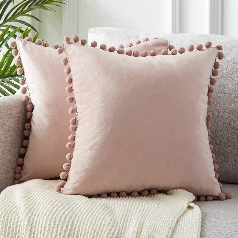 Cushion Cover Soft Velvet Decorative Pillows Throw Case Solid Luxury Homes Seat