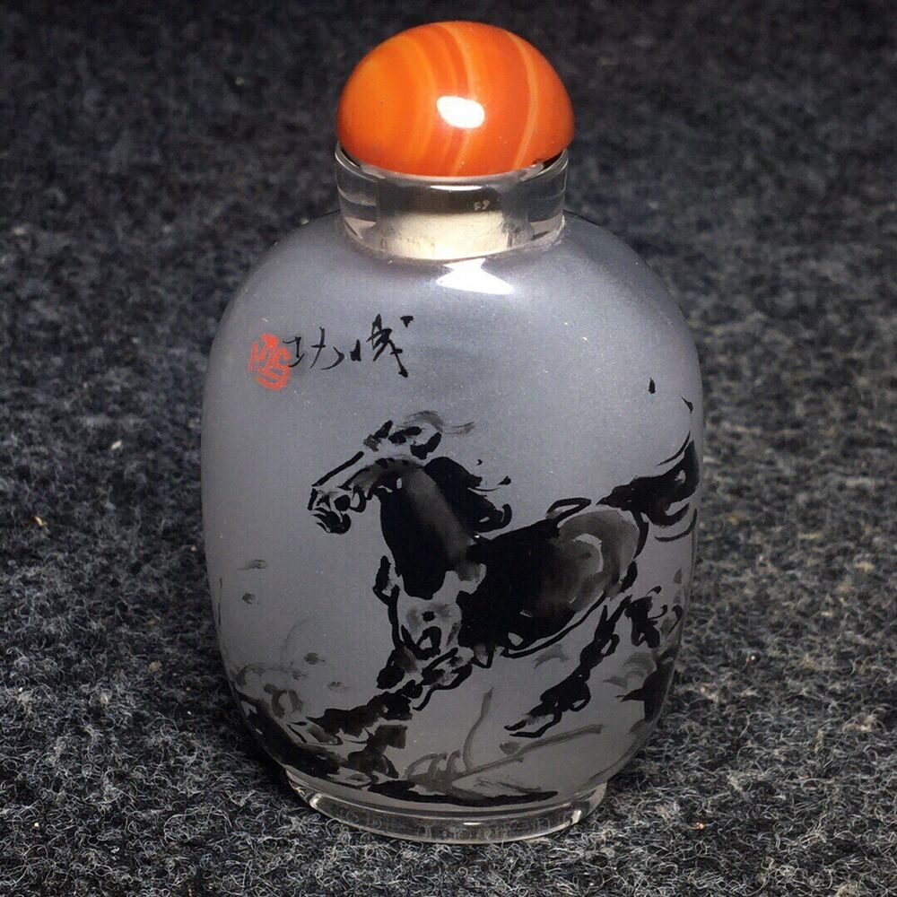 Ancient Chinese handmade interior painting ancient glazed snuff bottle