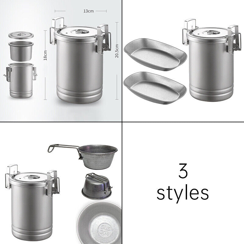 Rice Cooker Steam Pot Outdoor Portable Picnic Cookware Stainless Steel Camping