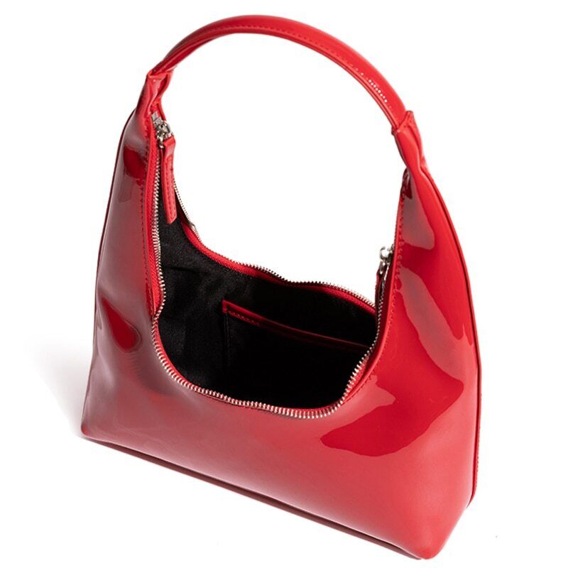 Leather Shoulder Bag Women Half Moon Bag Lady Purse Handbags