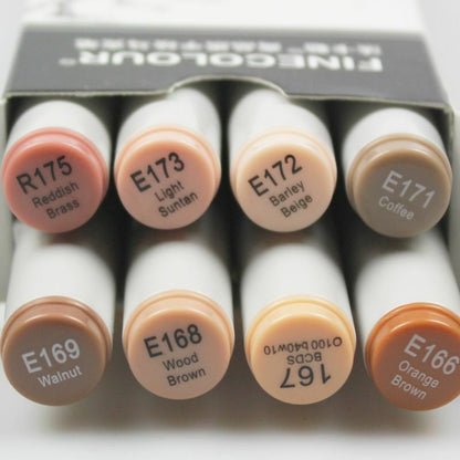 Finecolour Markers Brown Blue Color Double-Ended Art Sketch Drawing Marker Pen