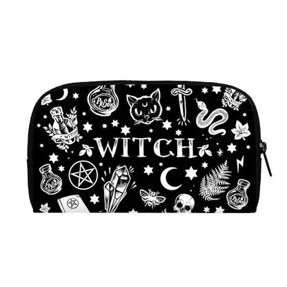 Black Long Wallet Witchcraft Skull Gothic Purse Passport Bag Phone Coin Purses