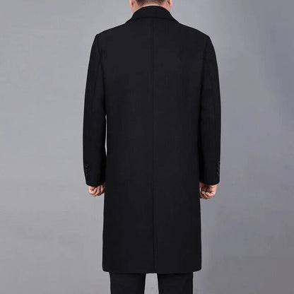Winter Overcoat Clothes Men Thicker Casual X-long Covered Button Mens Wool Coat