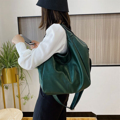 Green Shoulder Bags Women's Big Shopper Tote Bags Bag Lady Leather Handbag