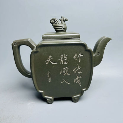 Vintage Chinese Yixing Purple Clay Teapot Zisha Ceremony Carving Dragon Tea Set