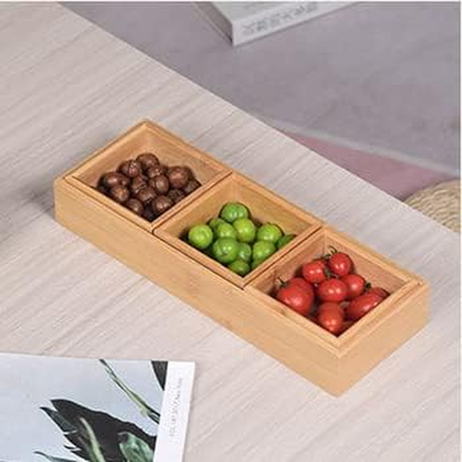 Bamboo Drawer Organizer Desk Storage Box Storage Bins Office Desk Drawer 4 Boxes