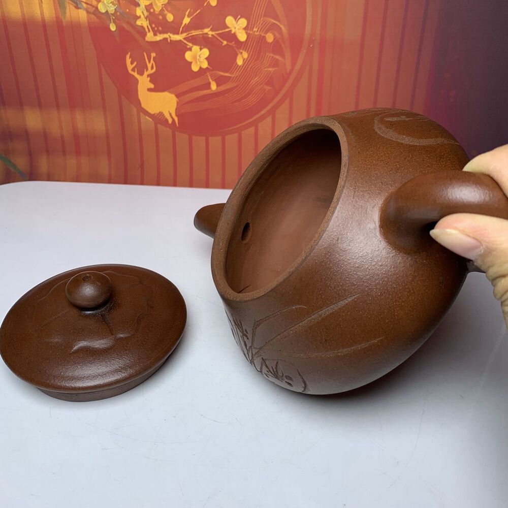 Vintage Chinese Yixing Purple Clay Teapot Zisha Ceramic Orchid Household Teaware
