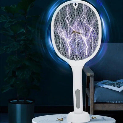 Rechargeable Electric Mosquito Fly Swatter Zapper Racket Bug Insect Killer Lamp