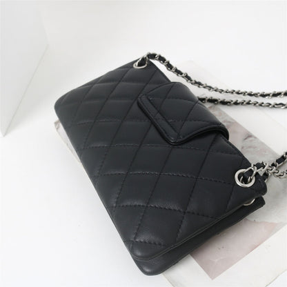 Small Mini Quilted Lambskin Leather Purse Clutch Wallet with Chains Shoulder Bag
