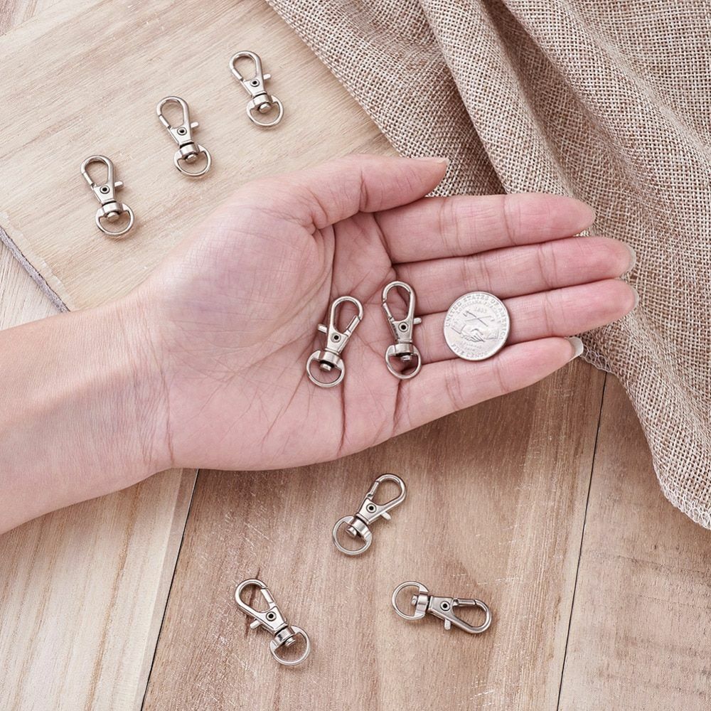100Pcs/Lot Alloy Swivel Lanyard Snap Hooks Claw Clasps DIY Jewelry Making Supply