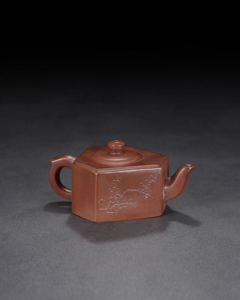 Chinese Yixing Zisha Clay Handmade Exquisite Teapot （六方 底款：顾景舟）