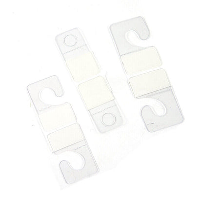 100pcs PVC Slot Hole Adhesive Hang Tags Hook Merchandise Box Bag Hangers Displa'