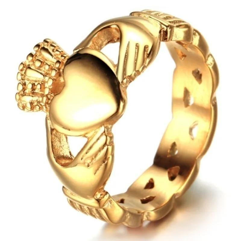 Ring Celtic Irish Claddagh Wedding Crown Heart Band Men Women Fashion Jewelry
