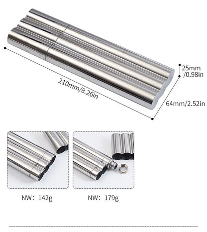 Cigar Tube Storage Cases Stainless Steel Humidor Travel Tobacco Cigarette Holder
