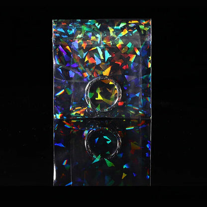 Jewelry Plastic Pouch 50Pcs Transparent Laser Fragment Retail Self-Adhesive Bags