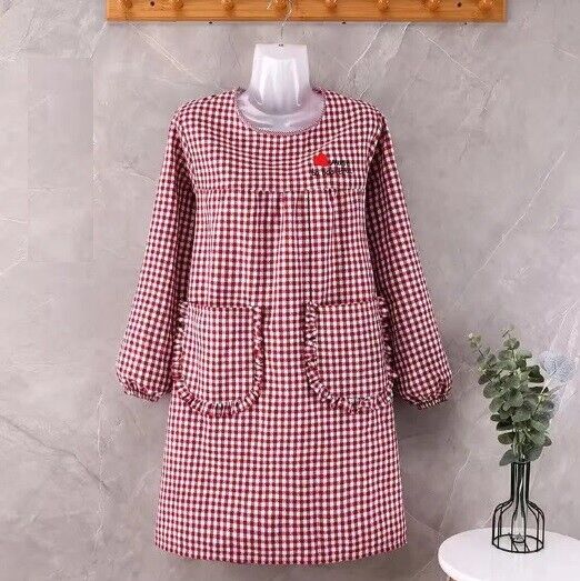 Aprons Cotton Long Sleeved Waist Kitchen Cooking Housework Farm Working Overalls