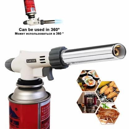 Flame Gun Gas Torch Multifunctional Flame Cooking BBQ Heating Tool Camping metal