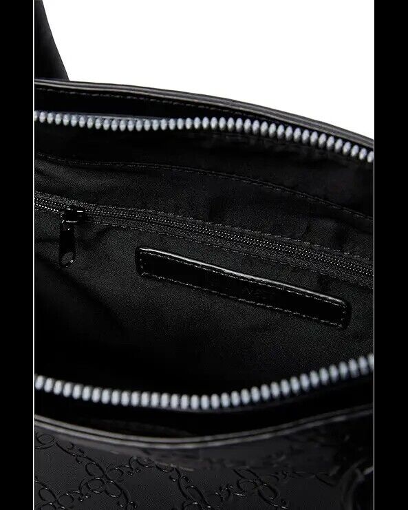New Nine West Bettina Satchel Black Textured Tote Handbag For Women Workbag Gift