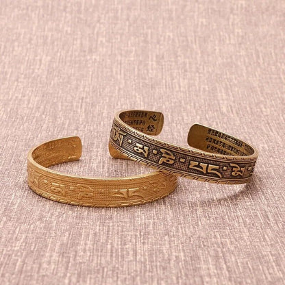 Women Bracelets Vintage Copper Nepal Tibetan Buddhism Cuff Men Spiritual Bangles
