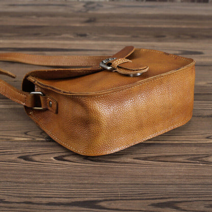 New Women Vintage Brown Leather Messenger CrossBody Shoulder Bag Handmade Purse