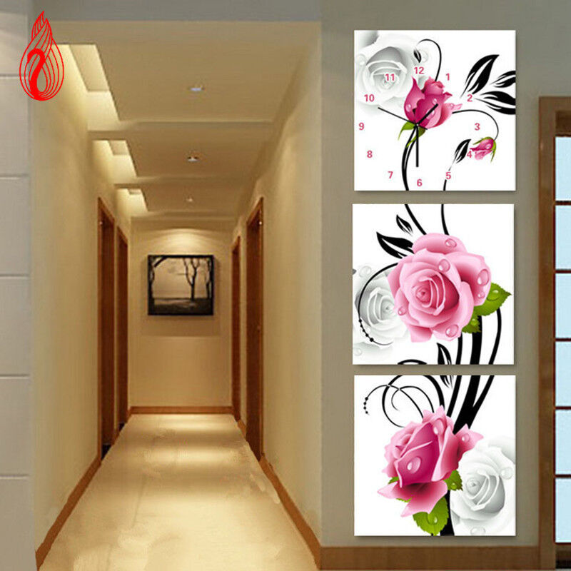5D DIY Diamond Embroidery Triptych Roses Diamond Mosaic Pictures of Rhinestones